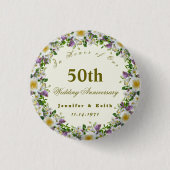 Persoonlijke paren 50th Wedding Jubileum Ronde Button 3,2 Cm (Voorkant)