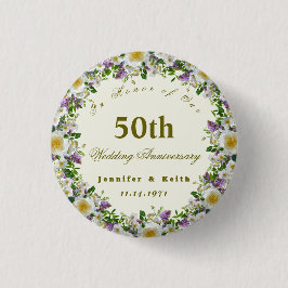 Persoonlijke paren 50th Wedding Jubileum Ronde Button 3,2 Cm