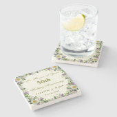 Persoonlijke paren 50th Wedding Jubileum Stenen Onderzetter (Zijkant)