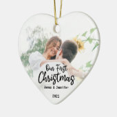 Persoonlijke paren Onze eerste Kerstmis Keramisch Ornament (Links)