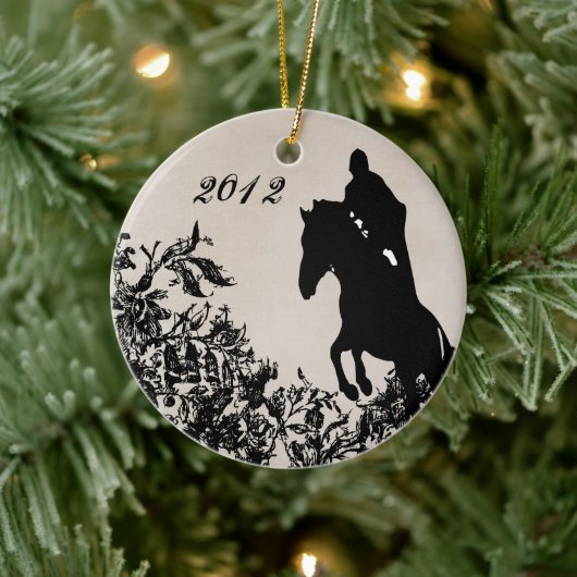 Persoonlijke paren paardenpaardjes keramisch ornament (Boom)