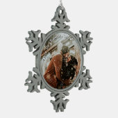 Persoonlijke paren Snowflake omlijst Tin Sneeuwvlok Ornament (Links)