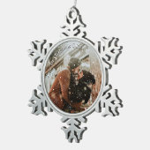 Persoonlijke paren Snowflake omlijst Tin Sneeuwvlok Ornament (Rechts)