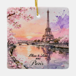 Persoonlijke Paris Koppel Aandenken Keramisch Ornament