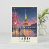 Persoonlijke Paris Night Flat Card | Aangepaste qu Kaart (Staand voorkant)