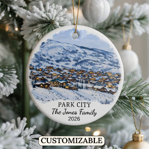 Persoonlijke Park City-versiering, op maat gemaakt Keramisch Ornament