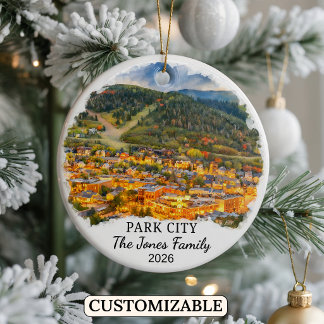 Persoonlijke Park City-versiering, op maat Utah Keramisch Ornament
