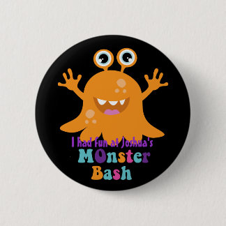 Persoonlijke partijkaart - Oranje monster Ronde Button 5,7 Cm