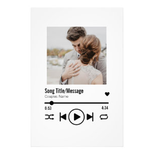 Persoonlijke Pas getrouwd Foto Song Playlist Afdruk