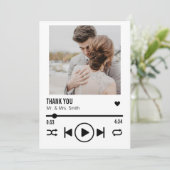 Persoonlijke Pas getrouwd Foto Song Playlist Bedankkaart (Staand voorkant)