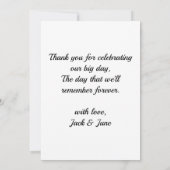 Persoonlijke Pas getrouwd Foto Song Playlist Bedankkaart (Achterkant)