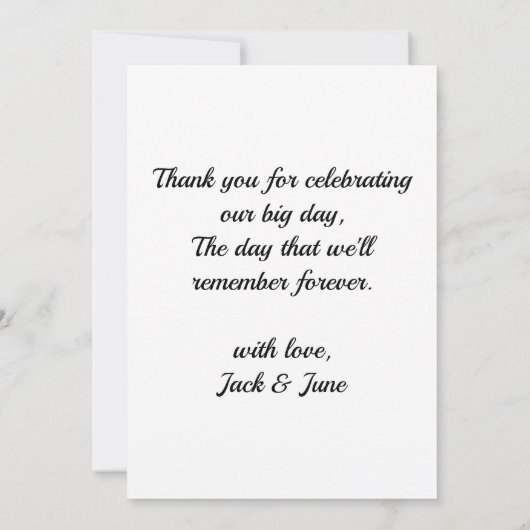 Persoonlijke Pas getrouwd Foto Song Playlist Bedankkaart (Achterkant)