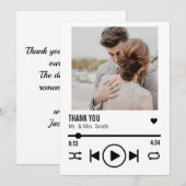 Persoonlijke Pas getrouwd Foto Song Playlist Bedankkaart (Voorkant / Achterkant)