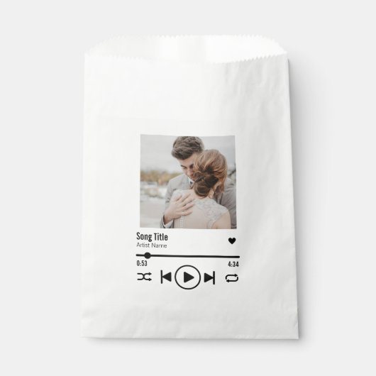 Persoonlijke Pas getrouwd Foto Song Playlist Bedankzakje (Voorkant)