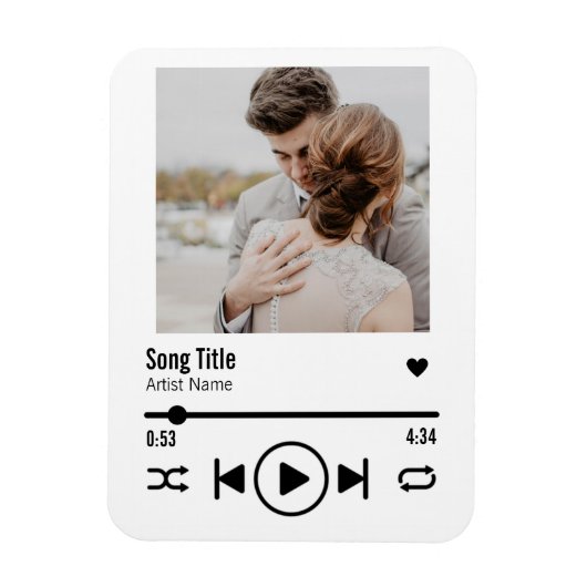 Persoonlijke Pas getrouwd Foto Song Playlist Magneet (Verticaal)