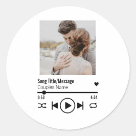 Persoonlijke Pas getrouwd Foto Song Playlist Ronde Sticker