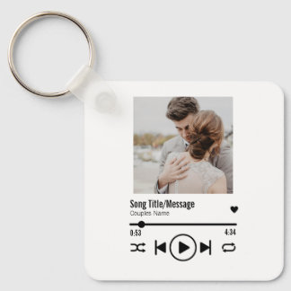 Persoonlijke Pas getrouwd Foto Song Playlist Sleutelhanger
