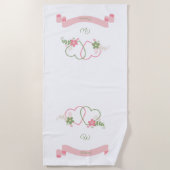 Persoonlijke Pas getrouwd met twee harten Strandlaken (Voorkant)