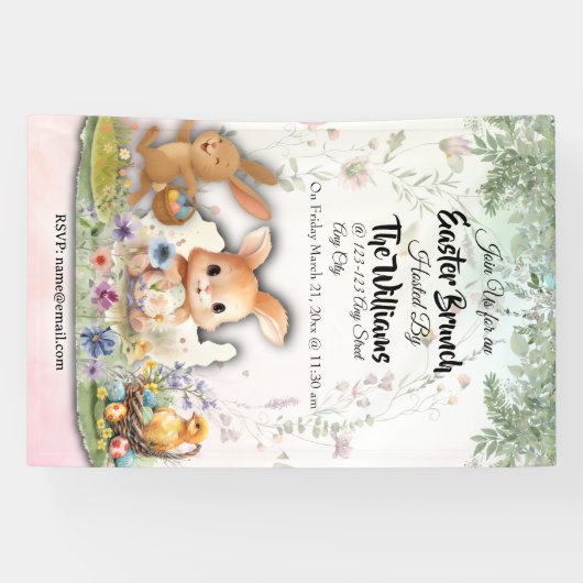 Persoonlijke Pasen brunch feestbanner Spandoek (Horizontaal)