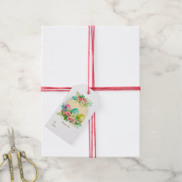 Persoonlijke Pasen Eieren met Bloemen & Lente Roze Cadeaulabel