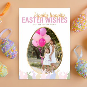Persoonlijke Pasen foto met 'Hippity Hoppity Easte Feestdagenkaart