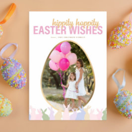 Persoonlijke Pasen-foto met Hippity Hoppity-wensen Feestdagenkaart