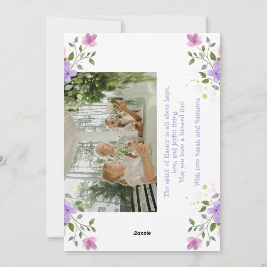 Persoonlijke Pasen Fotocollage Plat Kaart (Achterkant)