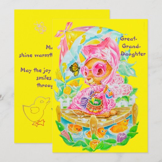 Persoonlijke Pasen-groet voor achterkleindochter Feestdagenkaart (Voorkant / Achterkant)