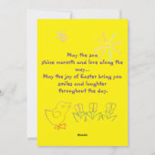 Persoonlijke Pasen-groet voor achterkleindochter Feestdagenkaart (Achterkant)