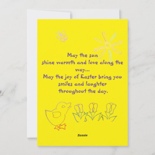 Persoonlijke Pasen-groet voor achterkleindochter Feestdagenkaart (Achterkant)