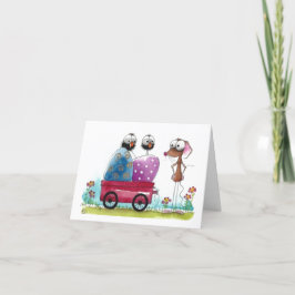 Persoonlijke Pasen kaart - Whimsical Muis & Vogels