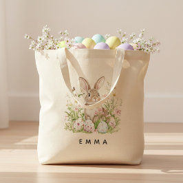 Persoonlijke Pasen Konijn Boodschappentas met Naam Tote Bag