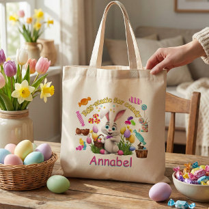 Persoonlijke Pasen Konijn Snoep Tote Bag