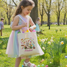 Persoonlijke Pasen Konijn Snoep Tote Bag