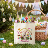 Persoonlijke Pasen Konijn Snoep Tote Bag
