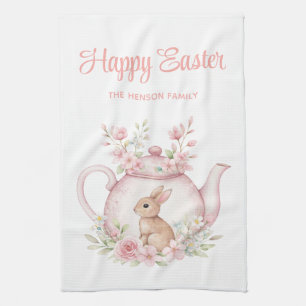 Persoonlijke Pasen Konijn Theepot Familie  Theedoek