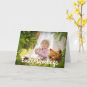 Persoonlijke Pasen wenskaart met foto Kaart (Gele Bloem)