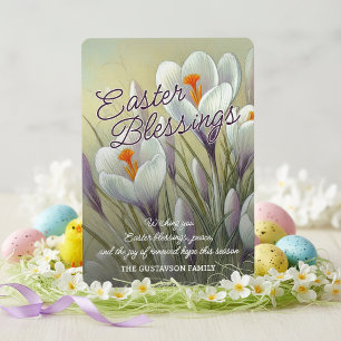 Persoonlijke Pasen Zegen Crocus Bloemenkaart Feestdagenkaart