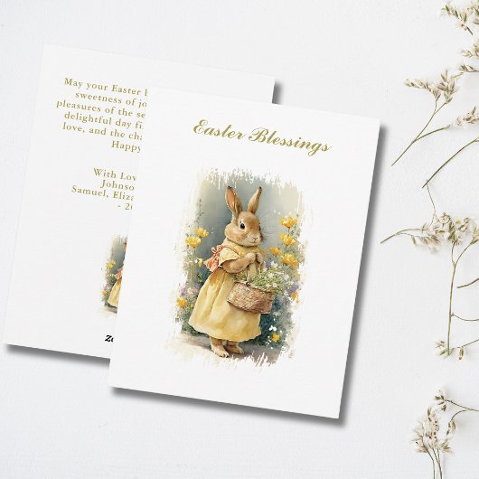 Persoonlijke Pasen Zegen Oude Konijn Feestdagenkaart