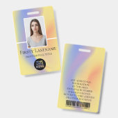 Persoonlijke pasfoto, streepjescode, logo, naam badge (Voor- en achterkant)