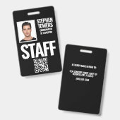 Persoonlijke pasfoto van evenementenpersoneel badge (Voor- en achterkant)