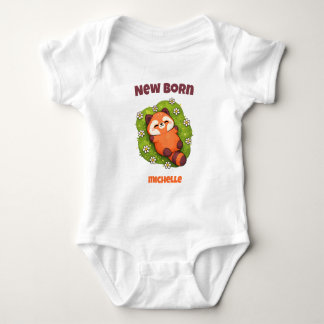 Persoonlijke pasgeboren rode panda romper