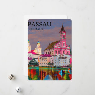 Persoonlijke Passau ansichtkaart, DUITSLAND kaart, Feestdagenkaart