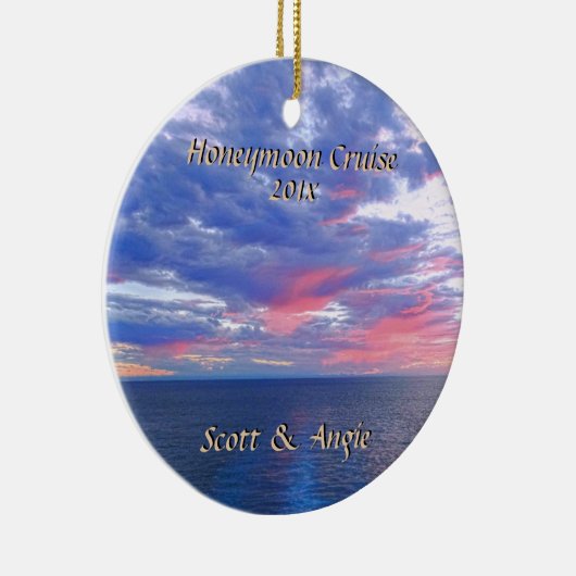 Persoonlijke Passen getrouwd van Honeymoon Cruise  Keramisch Ornament (Rechts)