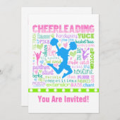 Persoonlijke pasta Cheerleading Words Typografie Kaart (Voorkant / Achterkant)