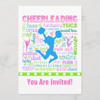 Persoonlijke pasta Cheerleading Words Typografie Kaart