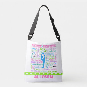 Persoonlijke pasta-figuur Skater Words Typografie Crossbody Tas