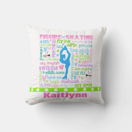 Persoonlijke pasta-figuur Skater Words Typografie Kussen