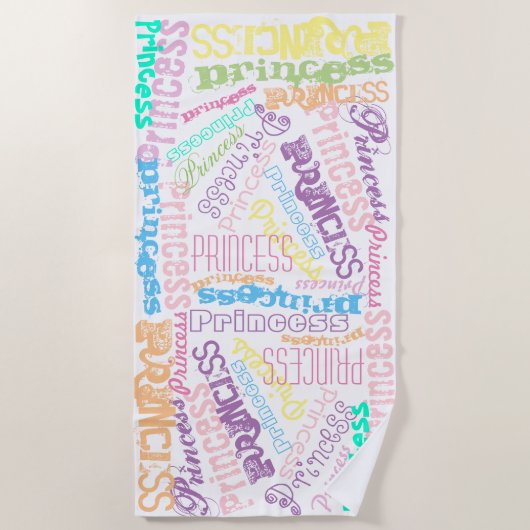 Persoonlijke pasteiprinses of naam collage strandlaken (Voorkant)