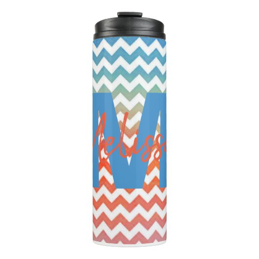 Persoonlijke pastel chevron thermosbeker (Voorkant)